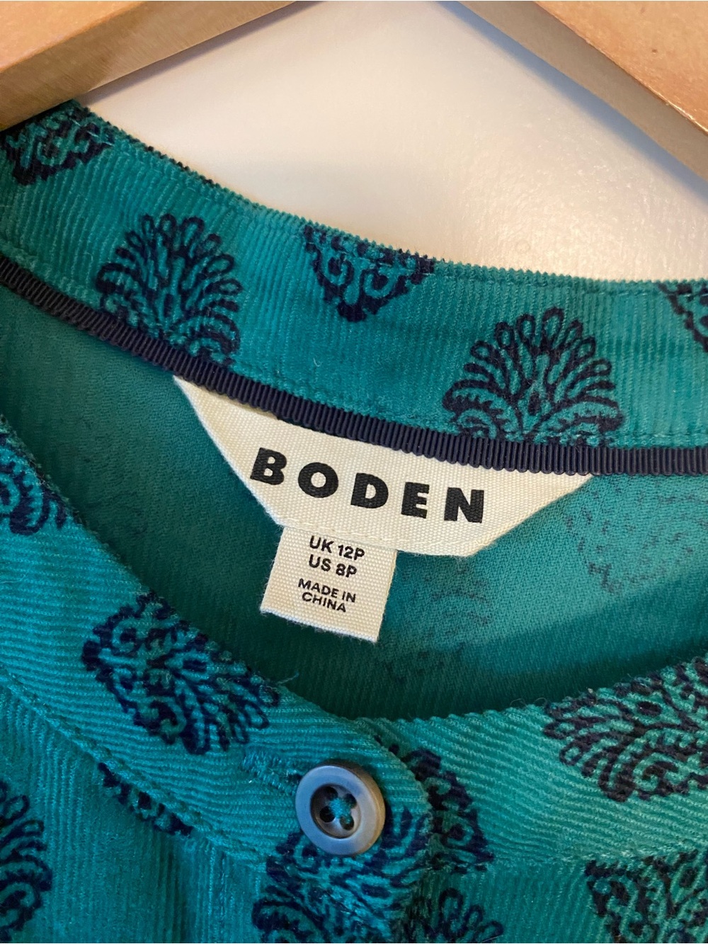 Boden Emerald Green Long Sleeve Patterned Maxi Dress Corduroy 💚🖤 - Picture 2 of 7